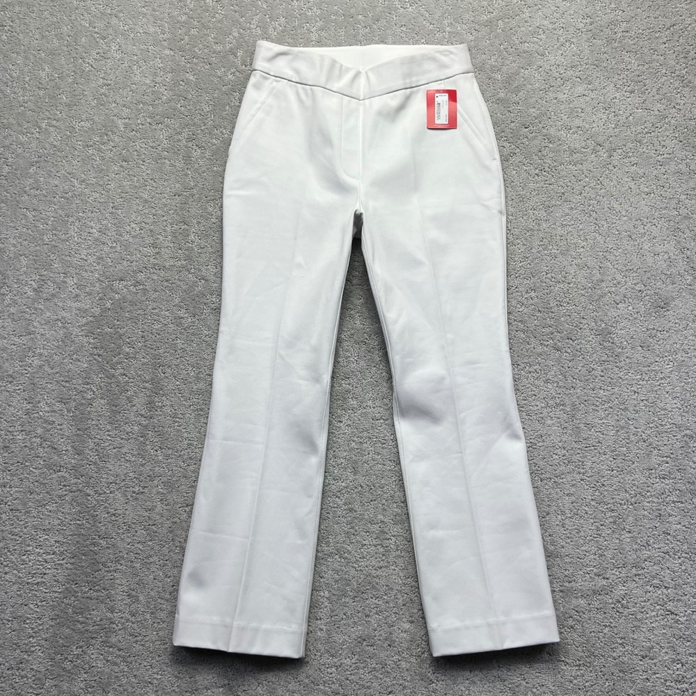 Spanx Kick Flare PantsWomens XS Petite White Cotton Rayon Blend Stretch Crop